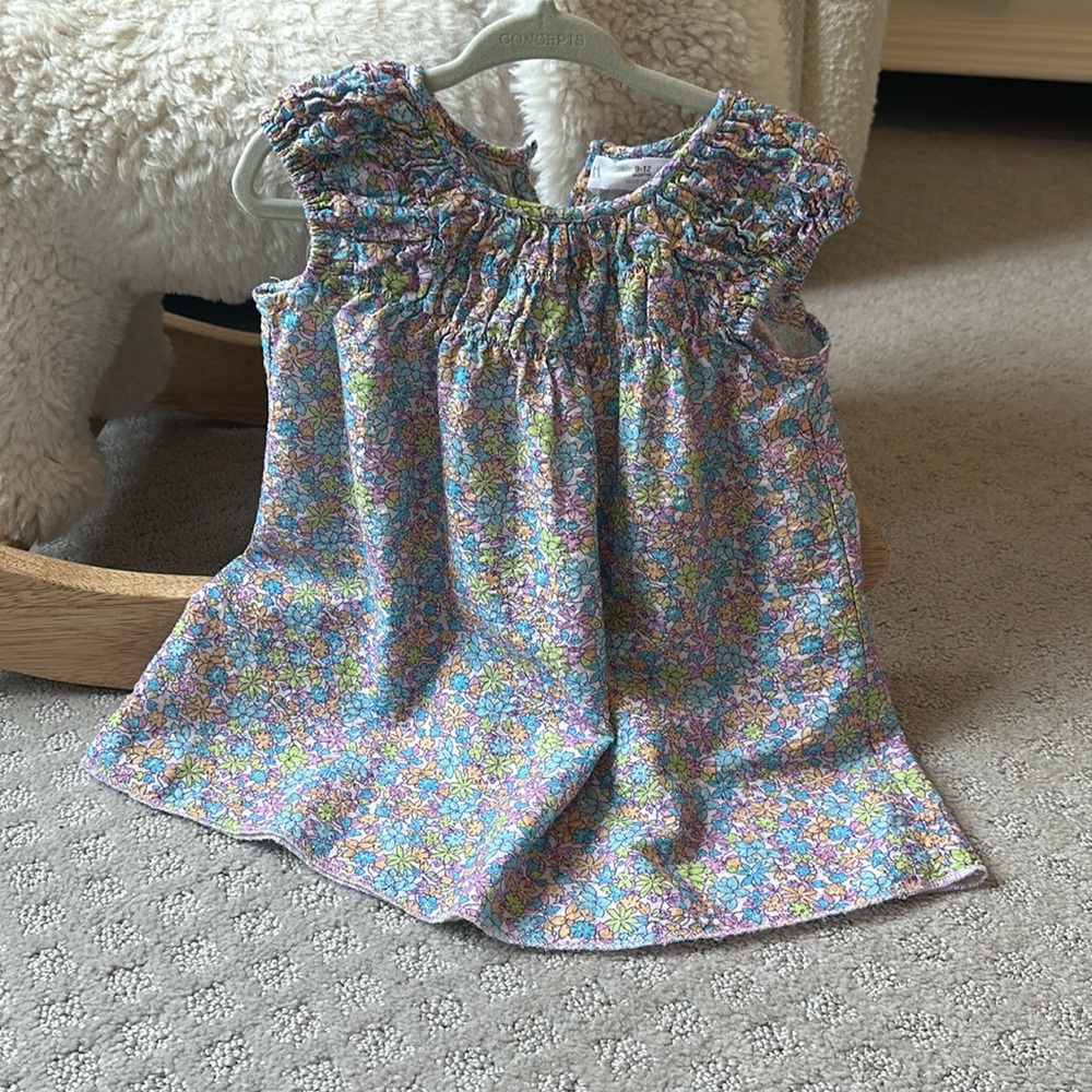 Zara Baby Girls Smocked Dress Size 9-12mo